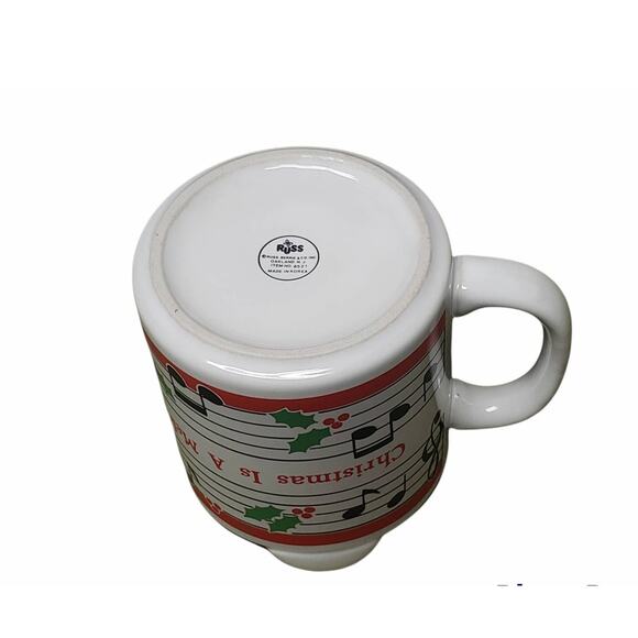 Christmas Melody Rings In Every Heart Coffee Mug - Musical Notes Musician Cup - Picture 5 of 6
